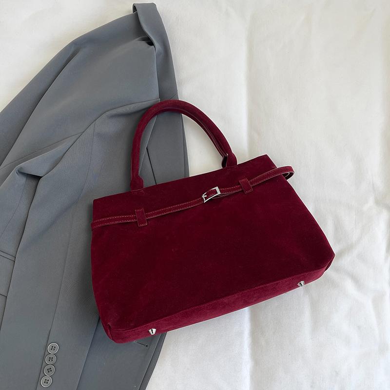 

Faux Suede Big Top-handle Bags For Women Winter Latest Designer Handbags Luxury Pure Color Big Capacity Shopper Tote Female 38x25x16cm