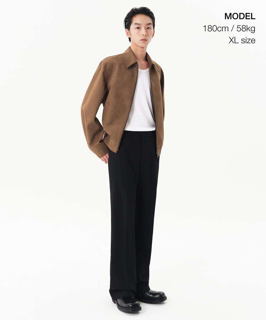 Musinsa Standard Synthetic Suede Minimal Blouson Jacket [Light Brown]