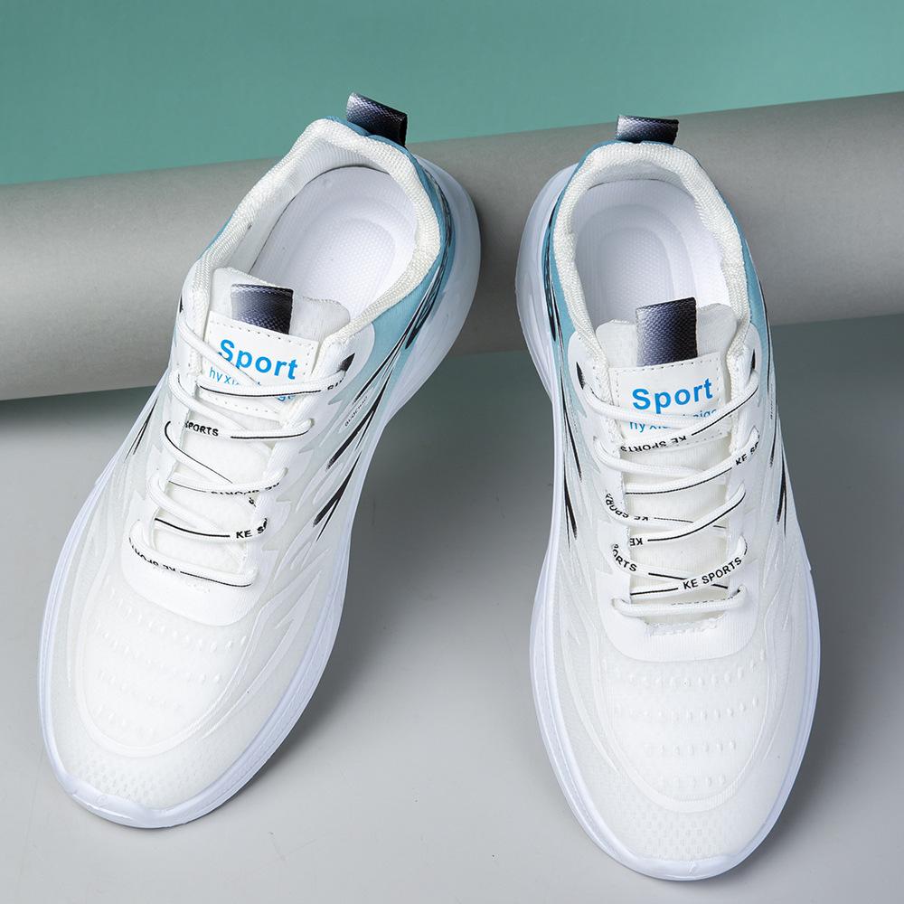 Sports men's shoes new high-end flying woven running mesh breathable student running casual versatile sports shoes