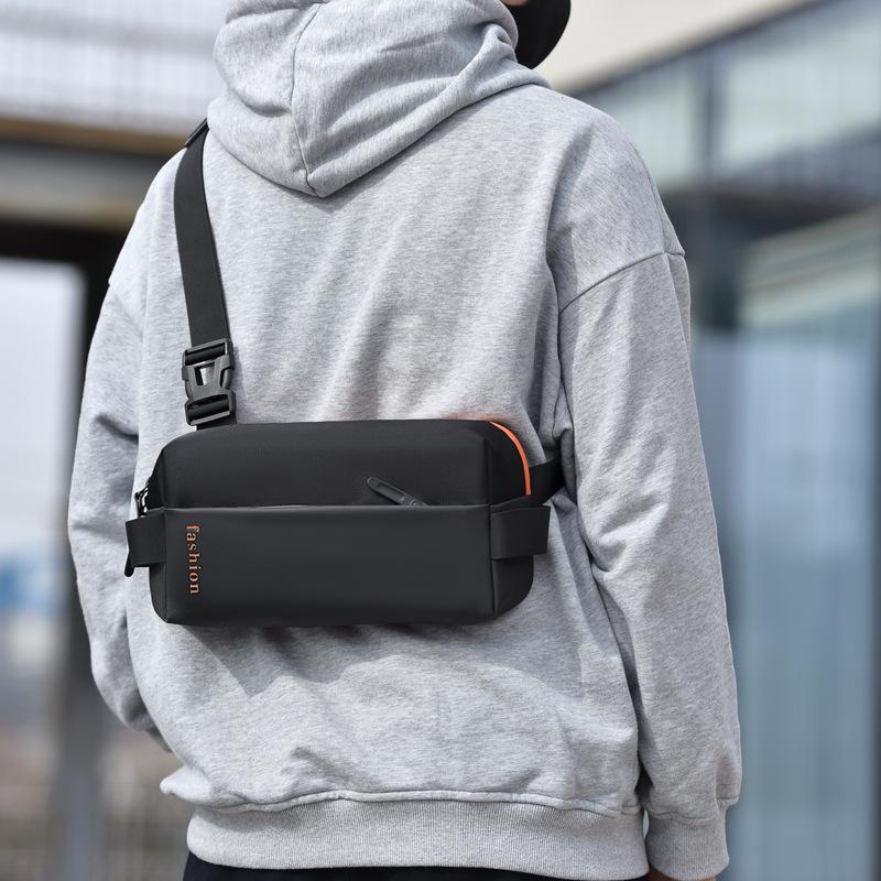 Bolsa Transversal Masculina Legal Casual Mochila Phe de Motocicleta Tendência de Rua Carro Esportivo Masculina Grande Capacidade Impermeável Bolsa de Peito