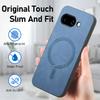 For Google Pixel 9a Leather Back Case Compatible with MagSafe Skin-touch Phone Cover
