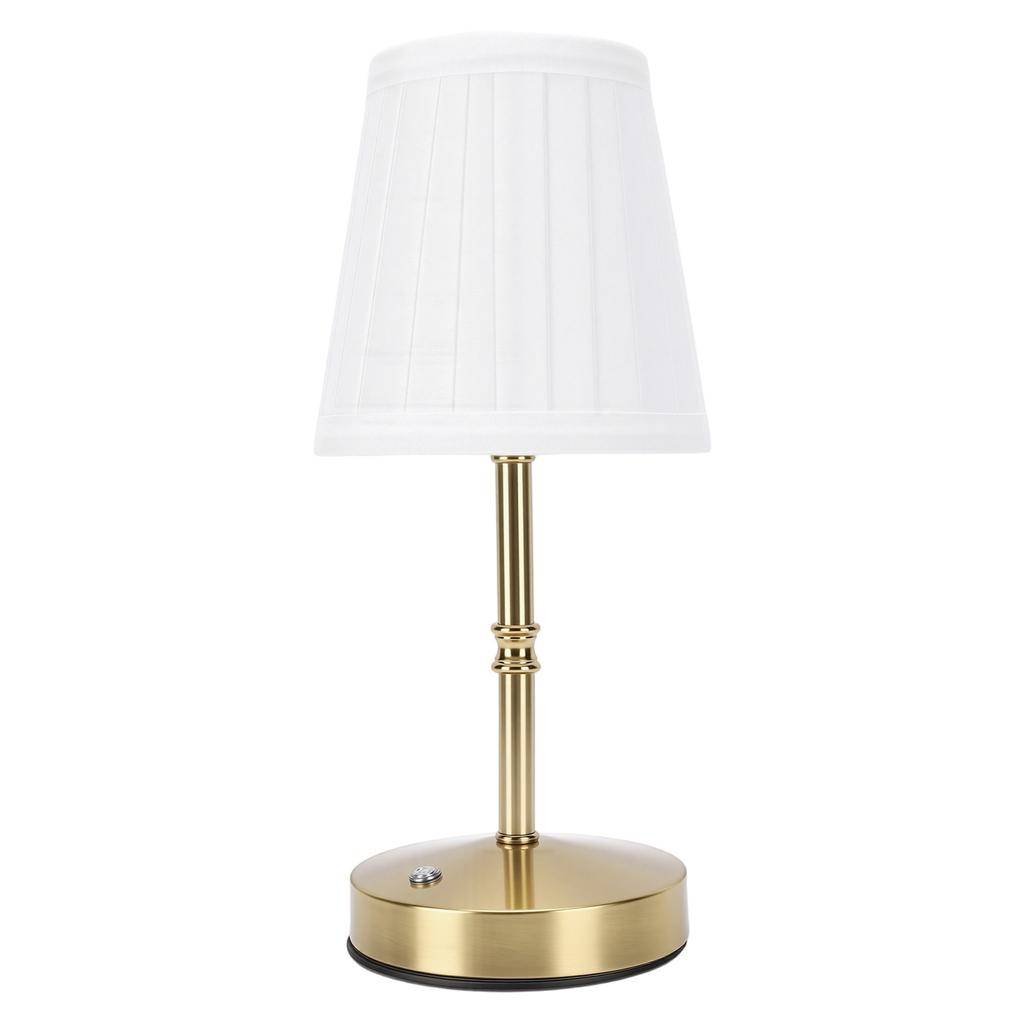 Cordless LED Table Lamp USB Touch Control Dimmable Fabric Shade Table Lamp for Bedroom