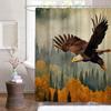 Eagle Shower Curtain Forest Bath Curtain Autumn Nature Bathroom Curtain Washable Easy to Care with