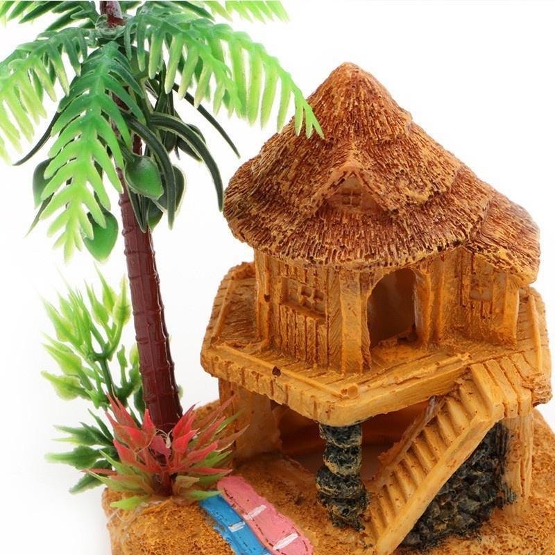 1PC Polyresin Aquariums Fish Tank Ornaments Simulation Coconut Tree Castle Aquarium Ornaments Aquario Aquarium Decoration