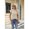 YYFS Women's Fashion Casual Summer Spring Solid Color Print Short Sleeve O-Neck Blouses & Shirts