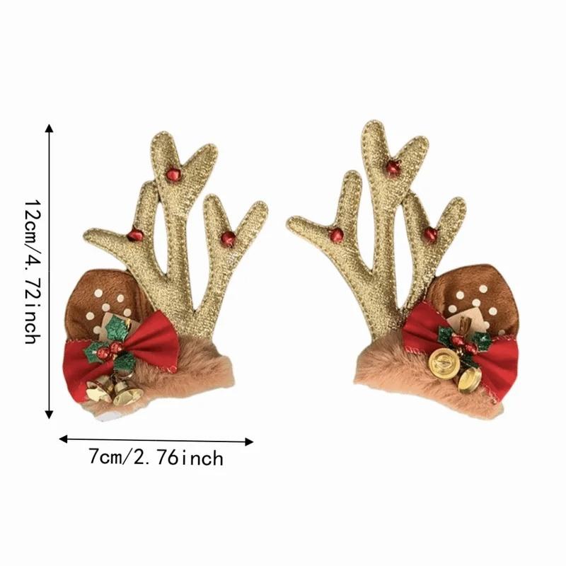 Creative Motorcycle Helmet Decoration 3D Self-adhesive Christmas Antlers Helmet Decor Cute Plush Embossing