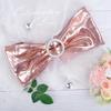 30pcs Elegant Golden Bow Chair Belts Elastic Bow Ribbon Chairs Back Decoration Gold Foil Tie Neatly Sewn Edges Sparkling Buckle