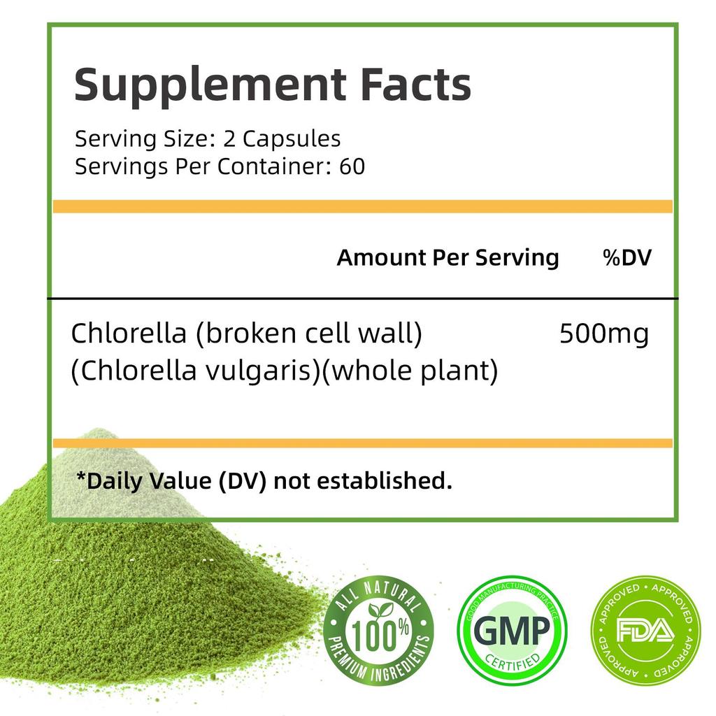 Airboy Chlorella Capsules, 500mg Chlorella Extract, Nutritional Supplement, Suitable for Both Men and Women