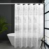 Artistic Square and Round Texture Shower Curtain, Niche Design Bathroom Curtain, Enhances Bathroom Aesthetics, Partition Curtain