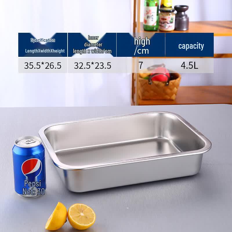 Qianxing 201 Stainless Steel Rectangular Deep Food Tray