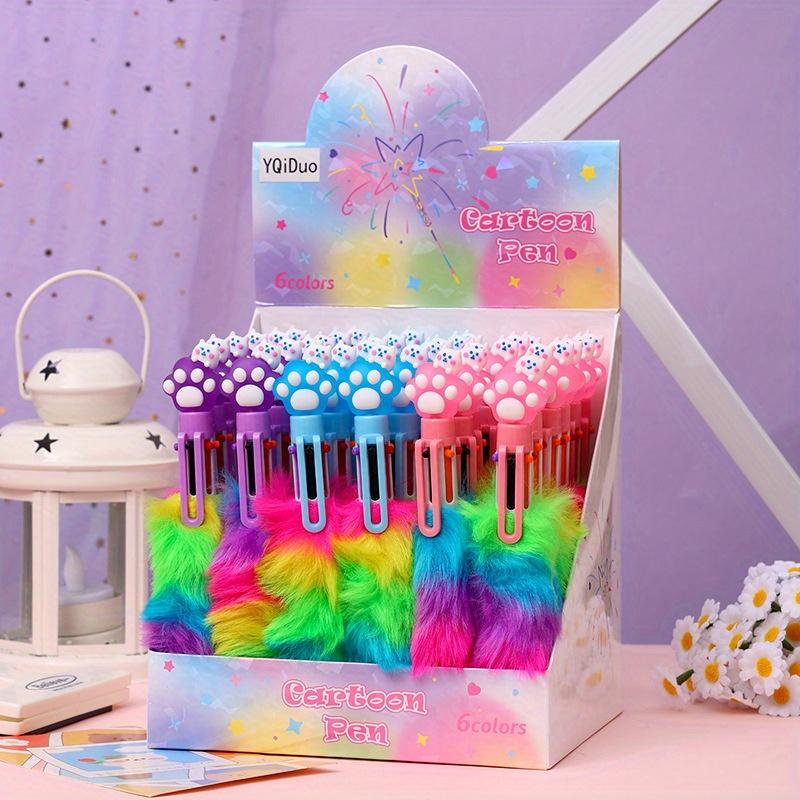 

36 шт. 0,7 мм Мягкая резина Форма кошачьей лапы Мех Шестицветная шариковая ручка Мультяшная Высокоценная ручка для рук Подарок для девочки Креативные канцелярские товары Сезон возвращения в школу B-36pcs