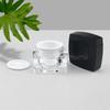 10Pcs Square Acrylic Cream Jars, Transparent Face Moisturizer Containers, High-End Empty Cosmetic Pots for Travel DIY