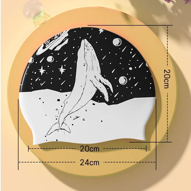 Elestic Silicone Swimming Cap Women Waterproof Antislip Swimming Hats Adults Long Hair Ear Protection Pool Equipment