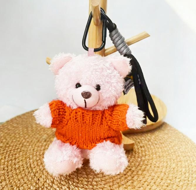 Wearable Teddy Bear Keychain Pendant – Plush Toy Gift for Graduation Season with Logo Print