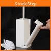 Toilet Brush Kit With Stand Long Handle Plastic Design For Maintenance Bathroom