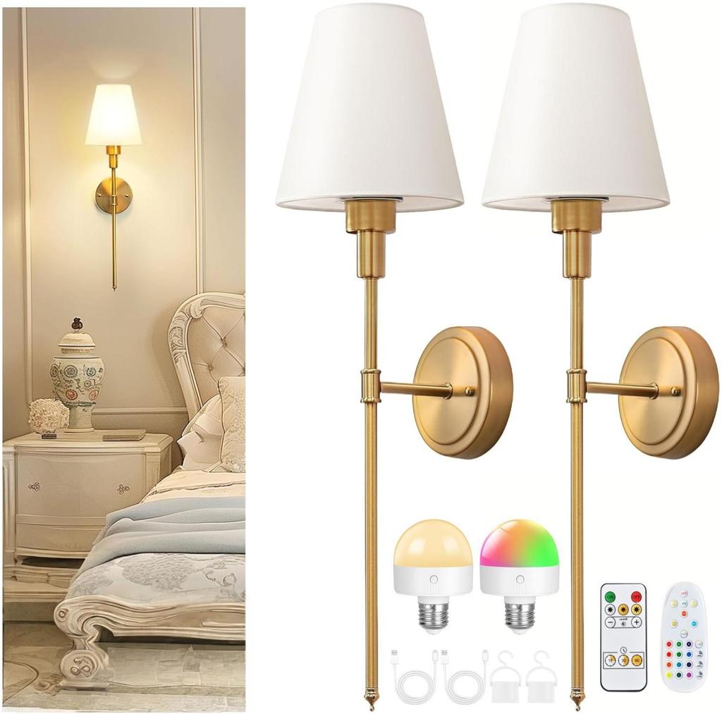 Nordic Wireless RGB Dimmable Ambiance Wall Lamp for Bedroom Sofa Stairs
