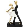 Romantisches Paar Tanzende Skulptur Dekoration Harz Elegantes Paar Balletttänzer Statue Figur Ornament Gold 7130W‑01