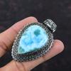 Pandantiv cu pietre prețioase Larimar Pandantiv vintage Pandantiv din argint 925 Bijuterii naturale Larimar Pandantiv lucrat manual Cadou de logodna Pandantiv delicat