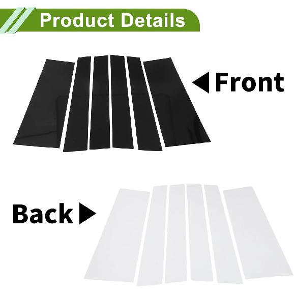 Door Pillar Window Trim for Chrysler Pacifica 2017-2021 Black Front Rear Left Right Anti Scratch Sticker Pillar Posts Door Outer Exterior Cover 6 Pcs