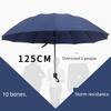 Large Umbrella for Men, Reinforced and Thickened, Sturdy and Wind-Resistant, Dual-Use for Sun and Rain, Foldable Black-Coated Sun Protection Umbrella