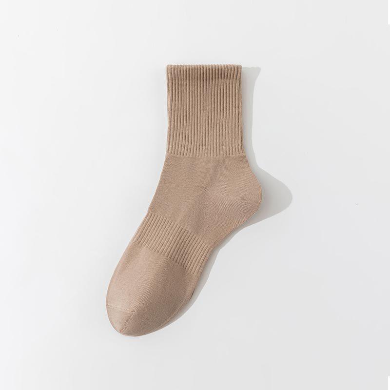"Premium Men's Antibacterial Cotton Socks - Boneless, Sweat-Absorbent, Mid-Tube Sports Style for Spring & Autumn"