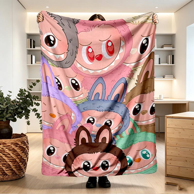 Labubu Print Decke - Weich & Bequem, für Schlafzimmer, Reisen, Sofa, Heimdekoration - Geburtstags-Weihnachtsgeschenk für Freund