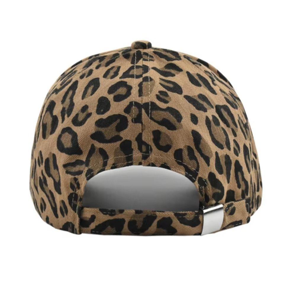 Leopard Print Baseball Cap Adjustable Sun Bonnet Casual Long Brim Visors  Travel