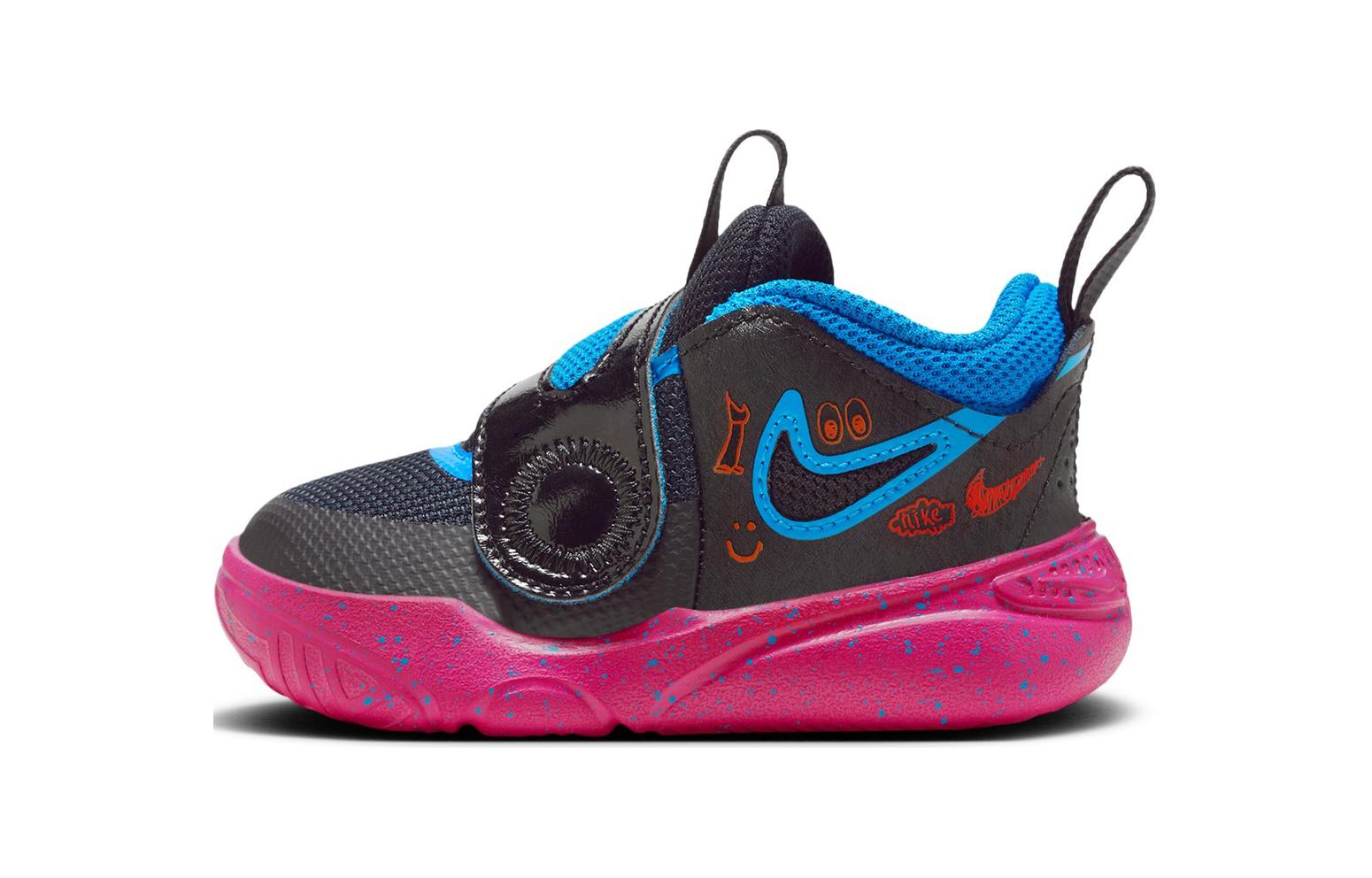 

Nike Team Hustle D 11 Synthetic Leather Cushioning Abrasion Resistant Cushioning, Wear Resistant Low top Toddler Shoes FB7573-001 25
