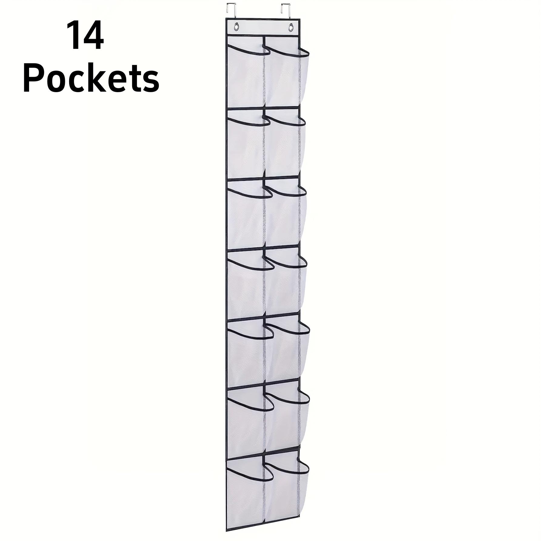 

14/35 Pockets Over The Door Shoe Rack Large Mesh Pockets With 4 Hooks for Closet Hanging Shoe Rack Holder Hanger Storage Bag