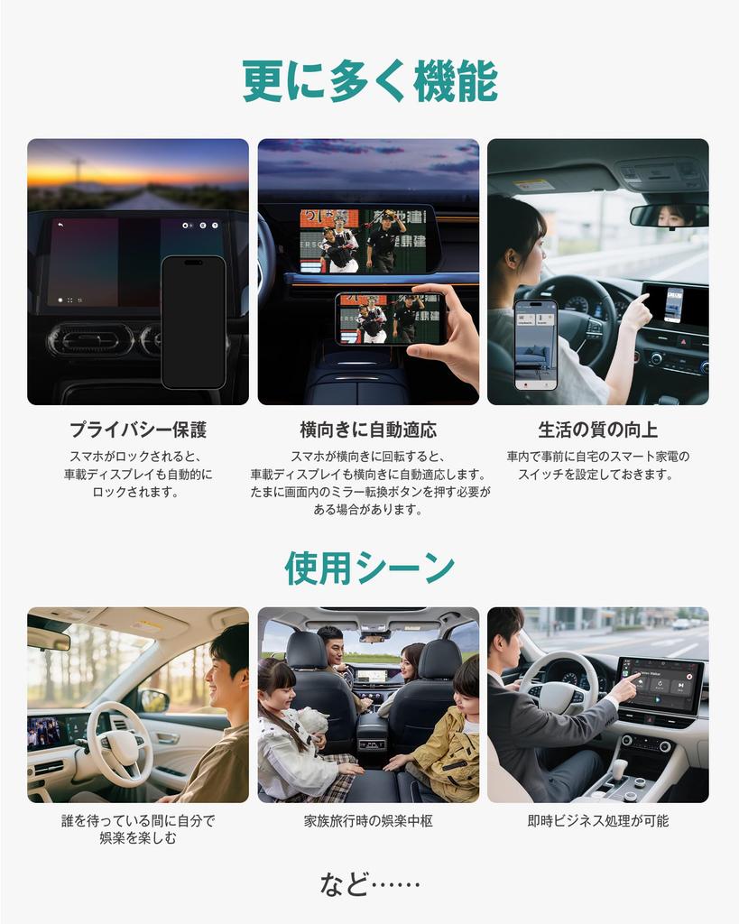 Ottocast Mirror Touch 2025 New Model Display Your Smartphone on a Large Mirror Control Your Smartphone from Your Car Navigation Wireless CarPlay Plug
