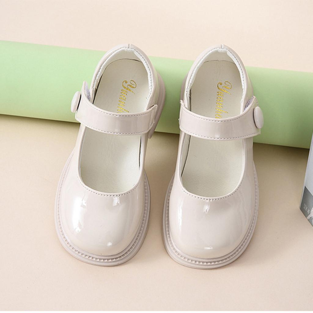 Girls Mary Jane Shoes Patent Leather School Dress Shoes Adjustable Strap Comfortable Fit Durable Sole Suitable for Children