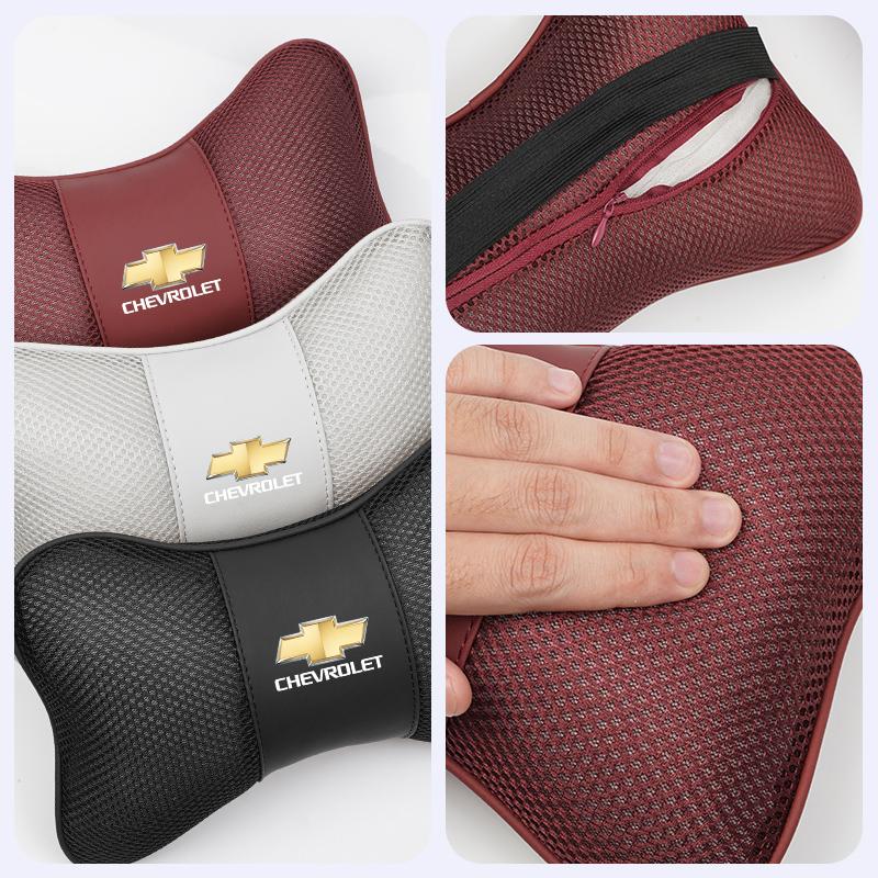 High-end Ice Silk Car Seat Headrest Memory Foam Comfort Pillow Auto Interior For Chevrolet CRUZE Spark Captiva Tracker Epica Z71