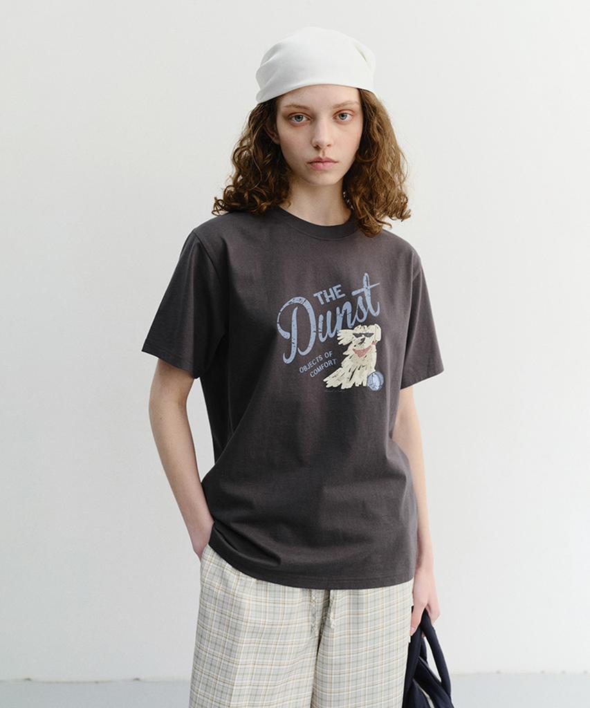 Deonseuteu Unisex Drawing Puppy T-Shirt_Udts6B127_Charcoal Gray
