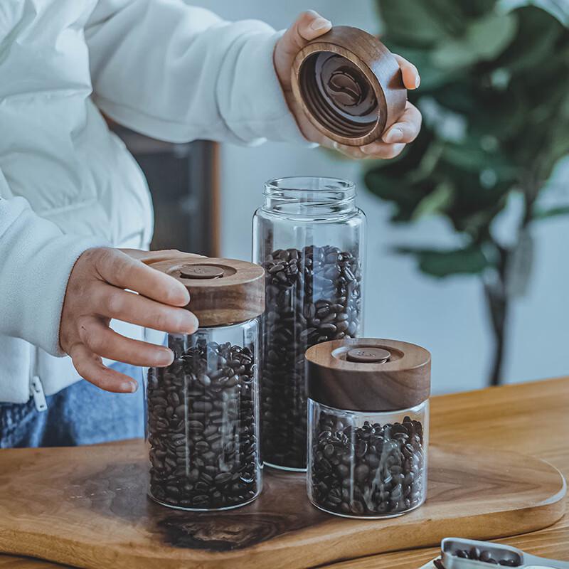 One-Way Valve Glass Coffee Storage Jar