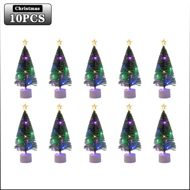 Mini LED1-20PCS Christmas Tree Desktop Tabletop Artificial Xmas Tree Holiday Party Home Office Decoration