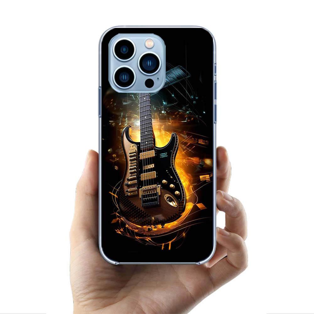Retro Rock Music Electric Guitar Cases Phone Case For Iphone 17E 16E 17 Air 16 Pro Max 15 Pro 14 Plus 11 13 12 Mini Cover Cases