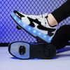 Children's Runaway Shoes Invisible Double Wheels Removable Teenagers Charging with Lights Colorful Luminous Roller Skates