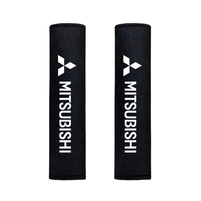 

2pcs Suede Leather Seat Belt Cover For Mitsubishi Outlander Lancer EX ASX Pajero L200 Car Accessories Car Shoulder Pad Seat Belt