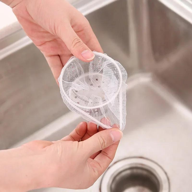 30-300Pcs Disposable Kitchen Sink Filter Sewer Drain Anti-blocking Garbage Bag Pool Leak Mesh Bag Mesh Strainer Sink Garbage Net