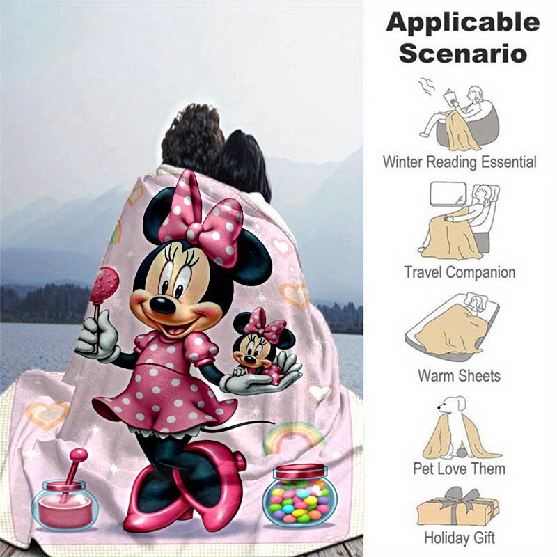 1pc, Minnie Mouse Inspired, Cute and Cozy Blanket for All Seasons, Soft Flannel Throw Blanket, Versatile & Cozy for Bedroom, Living Room, Travel, Camp