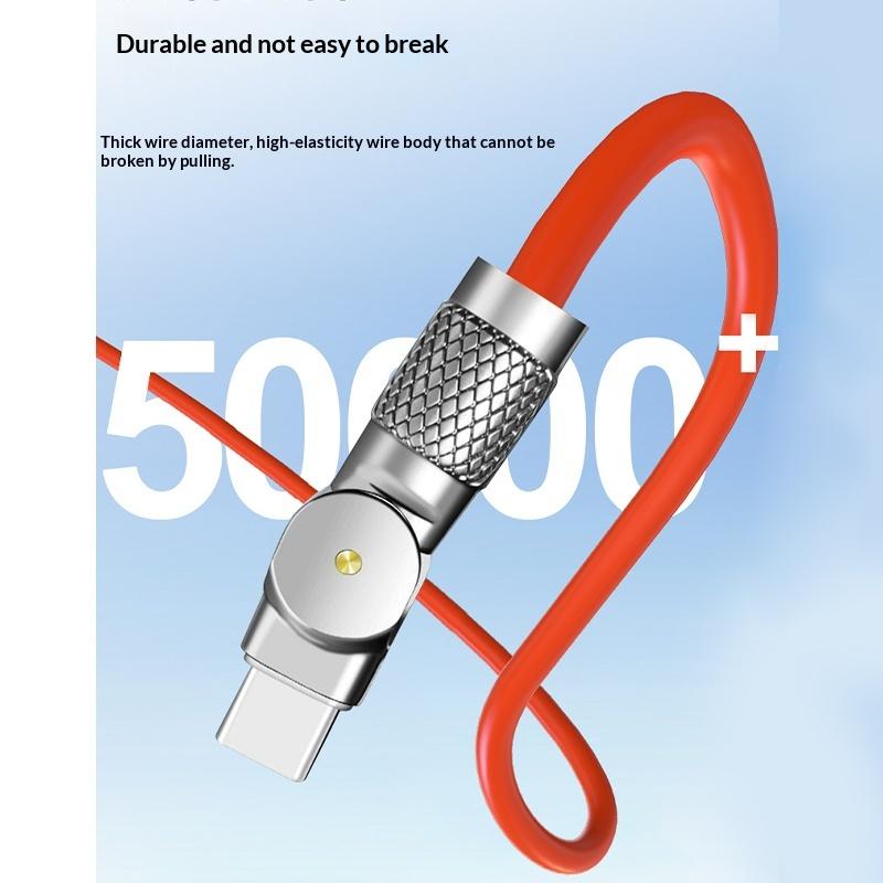 120W Fast Charge Usb Type C Cable 180 Degree Rotation Elbow Cable For Game Phone Charger Usb Type C Cable