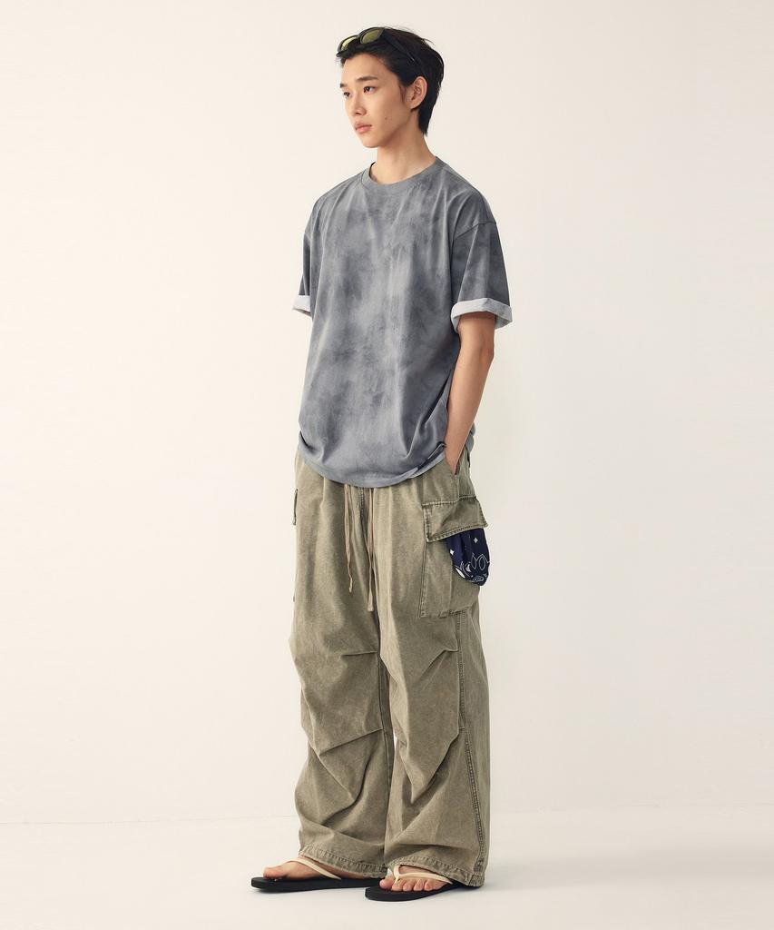 STUDIO TOMBOY [Men] Tie-Dye Print Short Sleeve T-Shirt_Dark Gray 91M6222351
