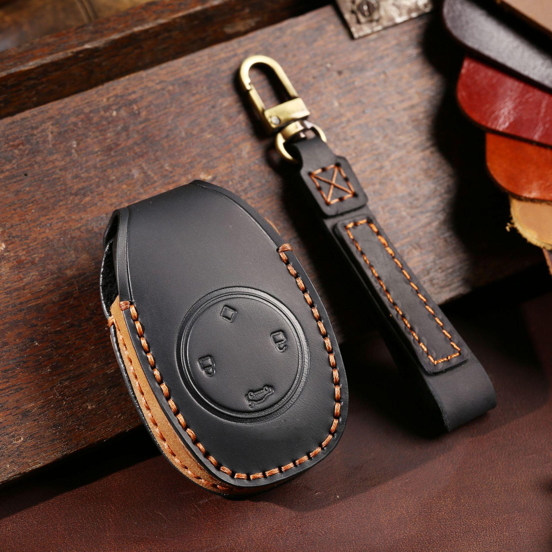 

Applicable to 2021 Zero Run T03 Key Set S01 Special C11 Men s and Women s Handmade Car Key Set Genuine Leather чёрный