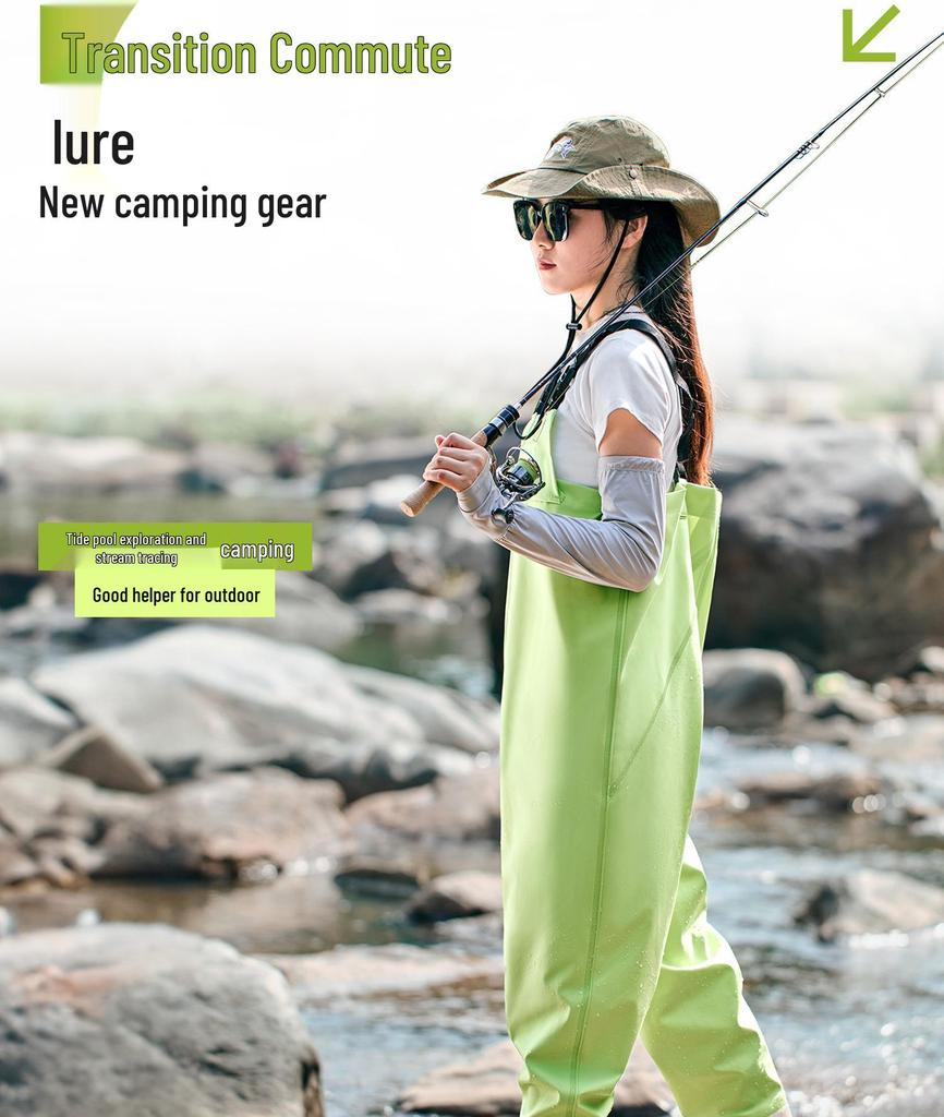 Damen-Strand-Overall mit wasserdichten Stiefeln - Ganzkörper-/Halbkörper-Angel-Regenhose