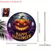 Happy Halloween Wooden Sign with Terrifying Pumpkin Pattern - Unique Figurine Ornaments - Ideal for Front Door, Farm, Porch Decor
