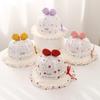 Cute Bow Baby Girls Bucket Hat Sweet Floral Ruffle Fisherman Cap Outdoor Toddler Kids Sunshade Hats