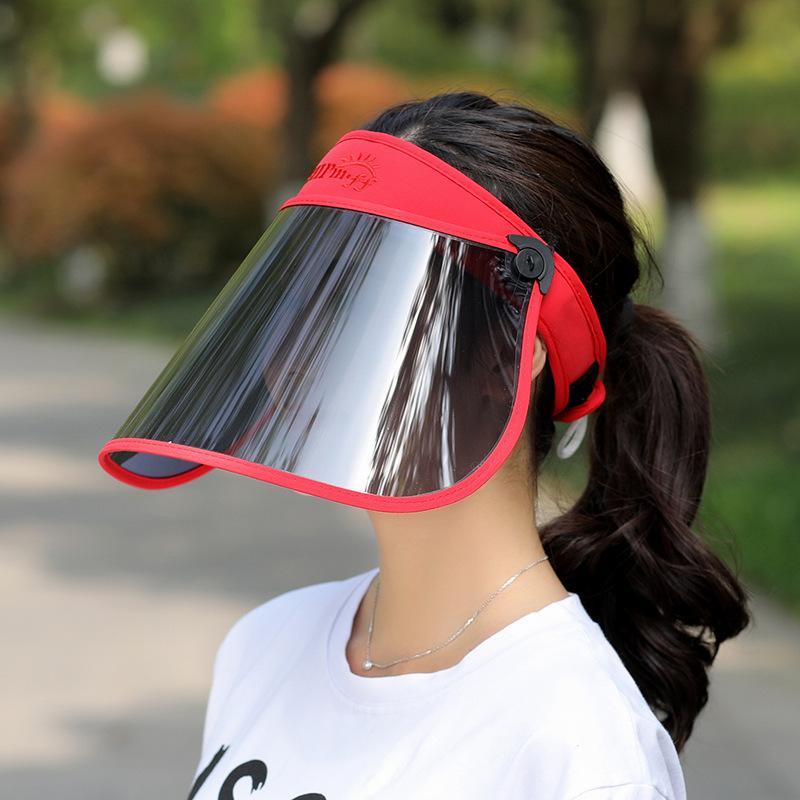 Women Adjustable Uv Protection Sun Visor With Wide Face Shield For Beach Hiking Summer Activities