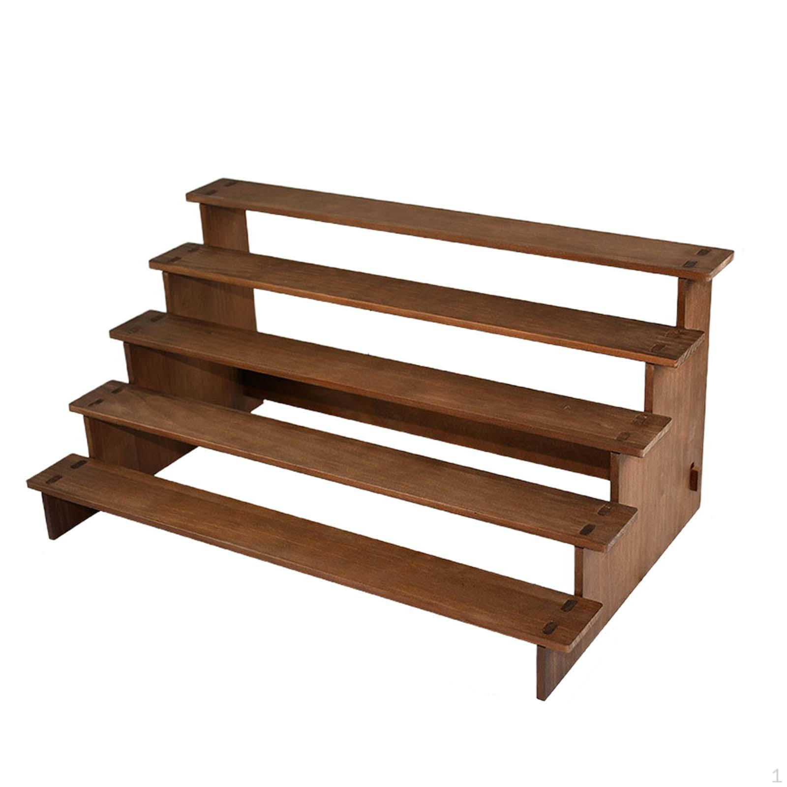 

5-уровневая деревянная подставка для демонстрации, органайзер для десертов, многоцелевая, прочная для выпечки кексов в деревенском стиле 50x30x23.2cm