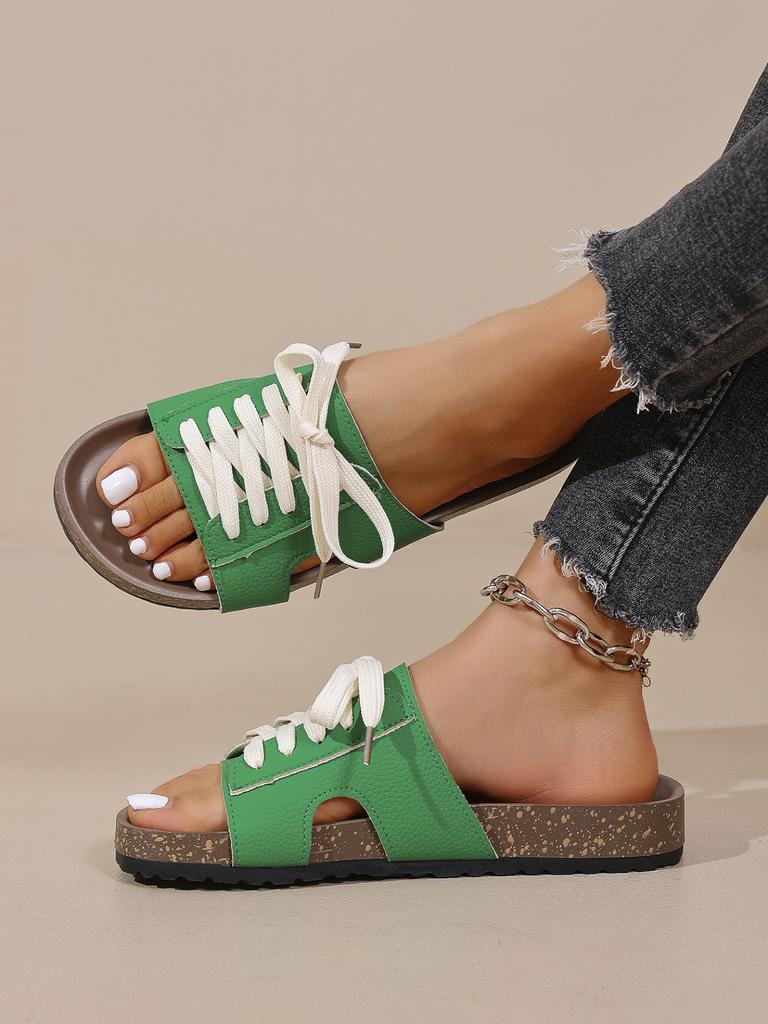 Fashion Platform Shoes for Women New Summer Open Toe Flat Cork Women's Clogs Shoes Outdoor Sandals Buckle Bling Women's Casual Slippers