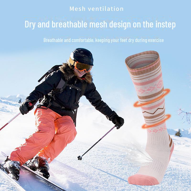 Two Wolves Women's Merino Wool Snow Socks - Thick, Warm, Long Tube for Outdoor Sports